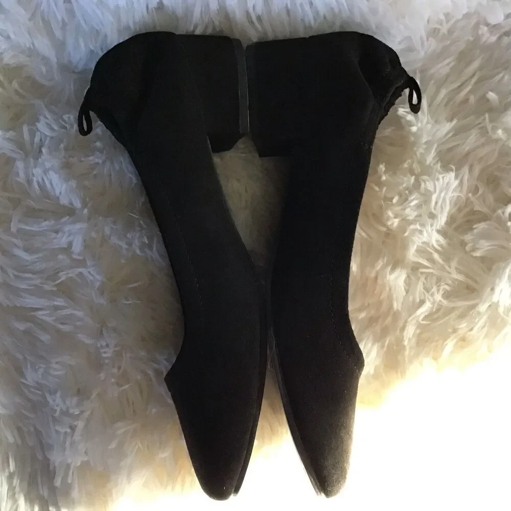 Brash Black Ballet Pump Size 7  Preppy Casual 1” Heel Slip On